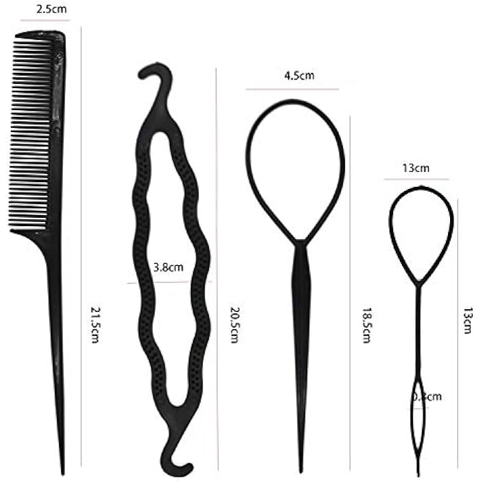 Xfantong Fast Tail Hair Styling Accessories Tool for Women for Ponytail, Loop Bun (Black) - Image 2